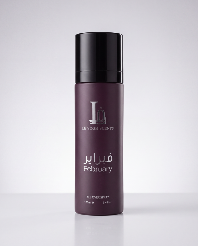 February All-Over Spray by Le Vogh – Purple perfume spray bottle